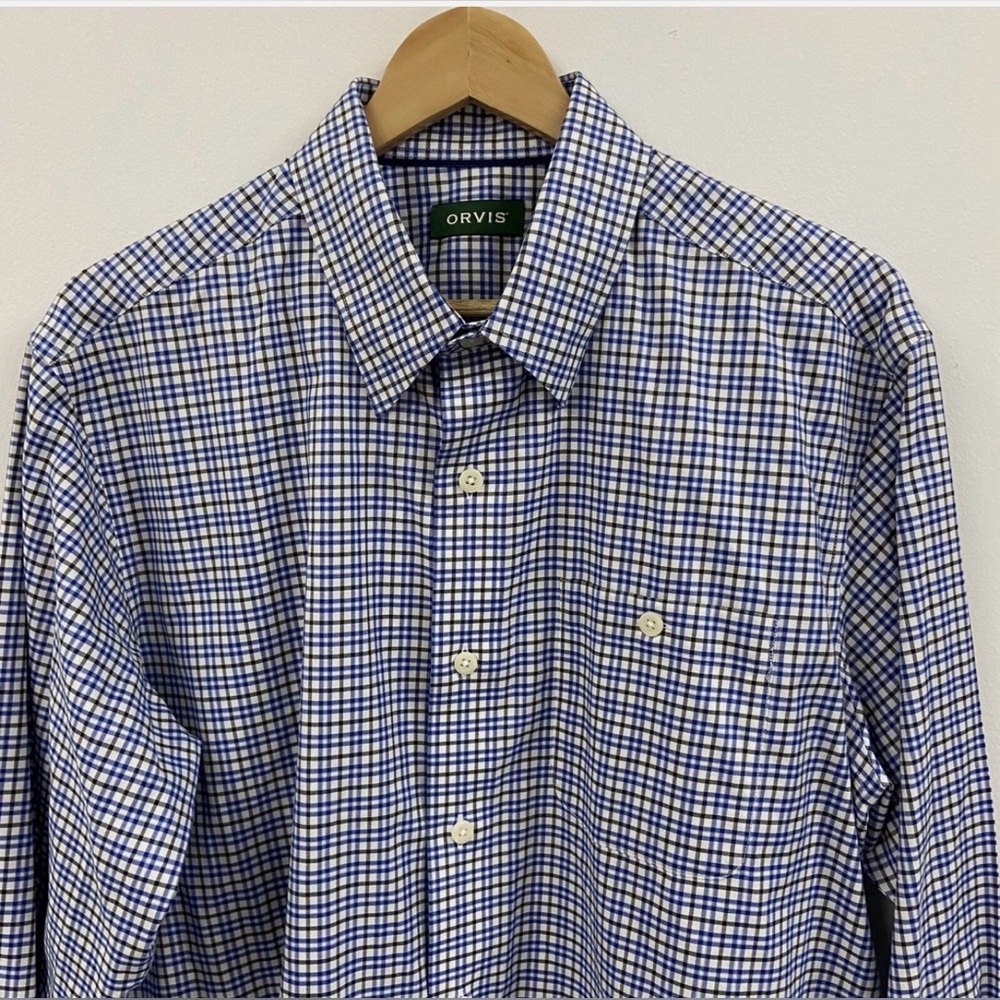 Orvis Mens Plaid Wrinkle Free Button Down Preppy Shirt Size Large - Picture 4 of 7